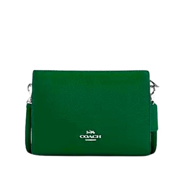Coach Handbags - Coach Slim Crossbody Bag Shamrock Green Leather Silver Accents NWT